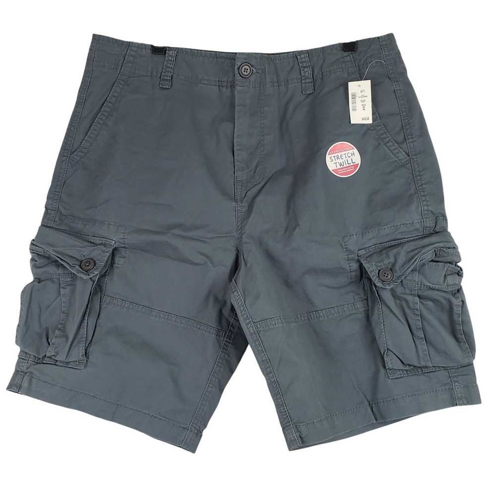 Aeropostale Stretch Cargo Shorts Mens 36 Gray‎ Twill Utility Gorpcore Outdoor